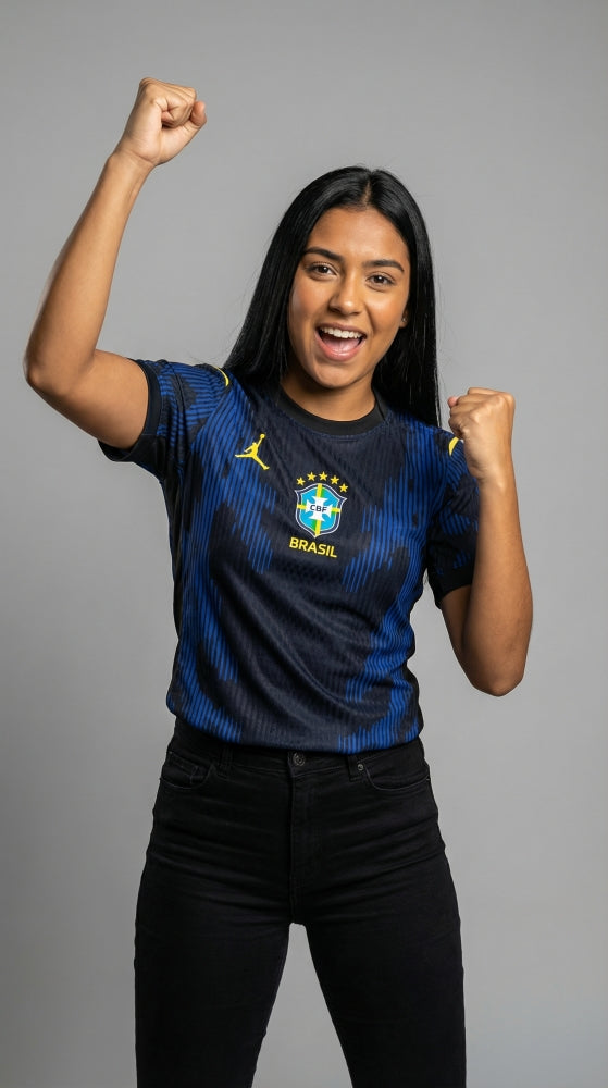 Brasil Azul Fem - Baby Look - World Cup 26 (Tailandesa 1:1)