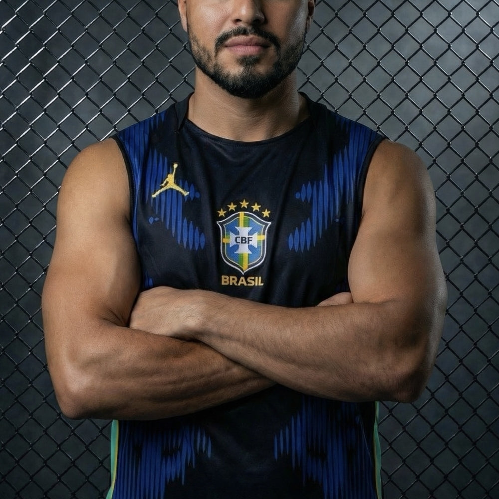 Camisa Regata Preta Azul 26/27 Torcedor - Nacional Premium