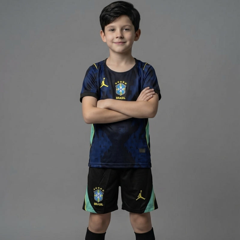 Kit Infantil Camiseta + Short Azul-Preto 26/27 - Tailandes 1:1